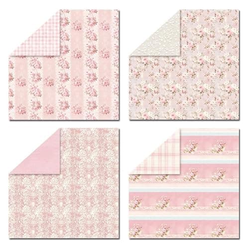 Floral Pink Scrapbook Paper Pad, 6x6 Aesthetic Craft Paper, 24 Sheets Double-Sided Decorative Patterned Decorative Junk Journal Supplies for Mixed Media, Card Making, Decoupage & DIY Art - Thumbnail 3