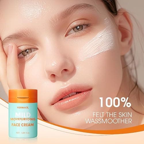 Venrock Mild Moisturizing Vacuum Face Cream, Daily Facial Moisturizer, Hydrating & Nourishing Skincare with Macadamia Oil+Probiotics+Hyaluronic Acid, Repair Barrier, 24 H Moisture Lock, 1.691 fl oz - Thumbnail 3