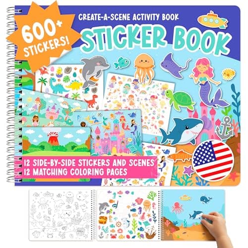 Sticker Books for Toddlers 2-4 Years - Toddler Sticker Book Preschool Learning Activities, Kids Stickers Ages 2-4, Quiet Books for Toddlers 3-5, Kids Travel Activities, Educational Toy Toddler Gifts