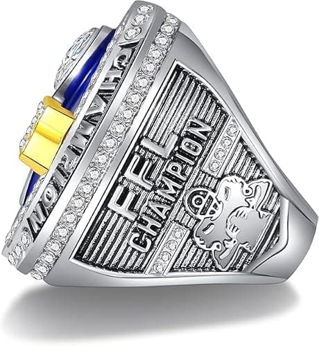 LANGE HOME 2026 Fantasy Football Ring,Fantasy Football Championship Ring with High-Grade Gift Box,League Champion Trophy Rings Premium Award for Winner (New-Blue2026, 11-D20.22MM-C65MM) - Thumbnail 5