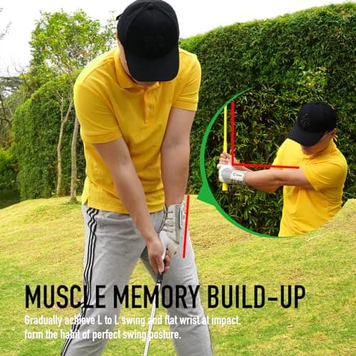 GAIARENA Golf Training Aid Wrist Hinge Trainer Brace, Effective Golf Swing Training Aids, Correct Wrist Angle Swing Posture & Develop Muscle Memory for Beginner (Left Handed Golfers)【Patent Pending】 - Thumbnail 3