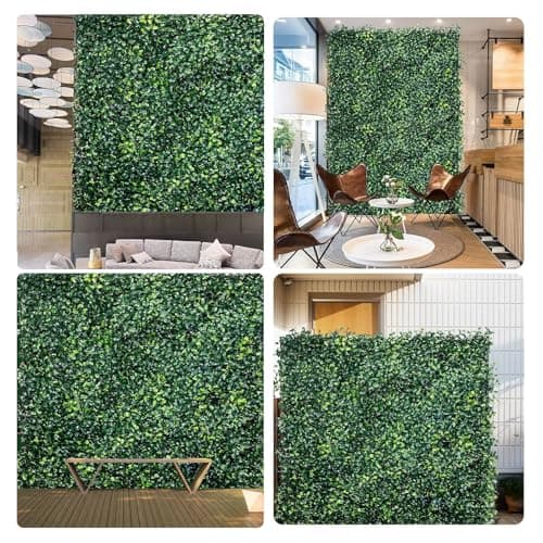 XUESON Artificial Boxwood Panels - 10x10 Inch Realistic Lush Green Wall Decor for Indoor & Outdoor Spaces - Weatherproof, UV Resistant, Tiles with Easy Installation(12PCS) - Thumbnail 2