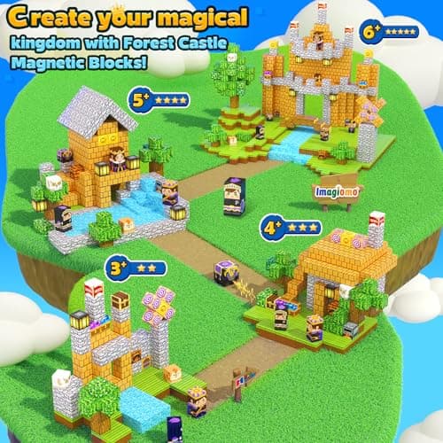 200PCS Magnetic Blocks - Build Mine Magnet World Forest Castle Set, Magnet Kids Building Toys for 3-5 5-7 8-12 Year Old Boys & Girls, STEM Sensory Montessori Construction Toys for Toddlers Gifts - Thumbnail 4