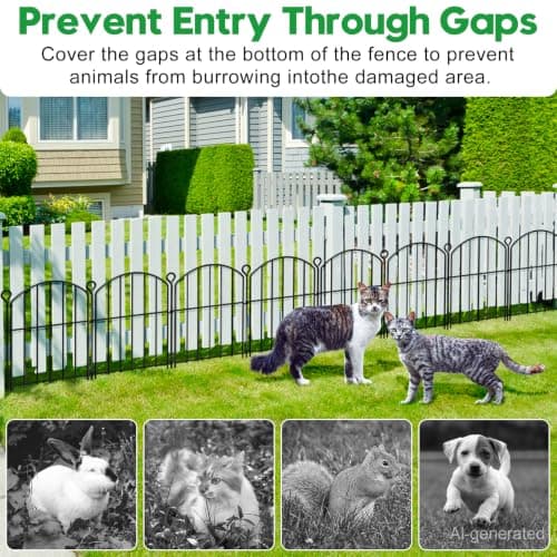 Decorative Garden Fence 17in (H) x10ft (L), Arched Rustproof Metal No Dig Fence for Dogs & Rabbit, Ornamental Animal Barrier for Flower Beds, Border Panels Fencing for Yard & Patio Outdoor Decor - Thumbnail 4