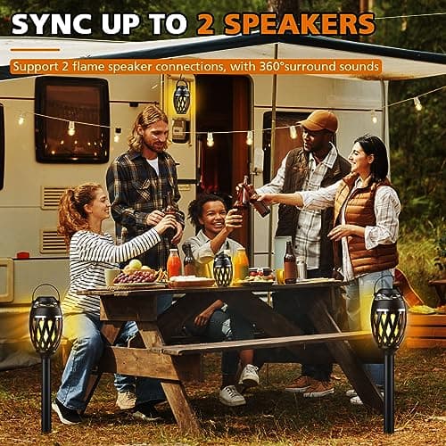 Father's Day Gifts for Dad, 2026 New Outdoor Bluetooth Speaker with Flame Lights, Cool Birthday Gifts for Men Him Her Boyfriend Husband, Patio Garden Camping (1 Pack) - Thumbnail 2