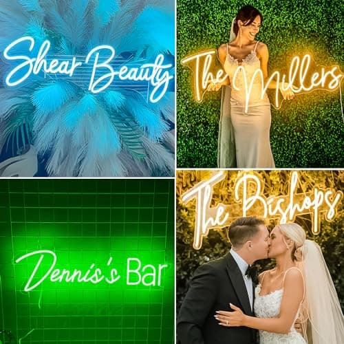 CIONAOR Custom Neon Sign, Custom LED Neon Sign Customizable for Wedding Bar Salon Beauty Business Light Up Name Sign, Personalized Neon Light Suitable for Events Birthday Gifts Decorations - Thumbnail 6