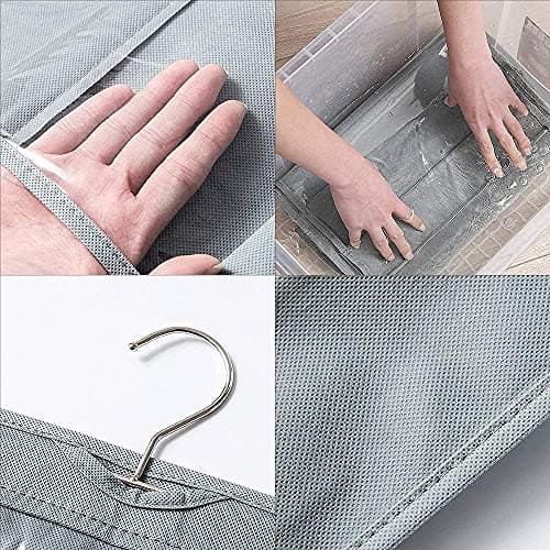 ZB.soar Handbag Purse Organizer, Enlarged 6 Pockets Upgrade Dust Proof Purse Organizer Closet,Washable Wardrobe Closet Storager (6 Pockets Gray) - Thumbnail 6
