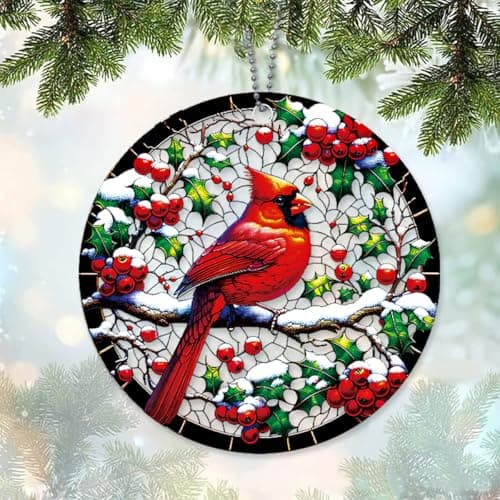Cardinal Christmas Ornaments, Red Cardinals for Christmas Tree, Beautiful Classy Nature Birds Cardinals Decor, Cardinal Gifts for Women - Thumbnail 5