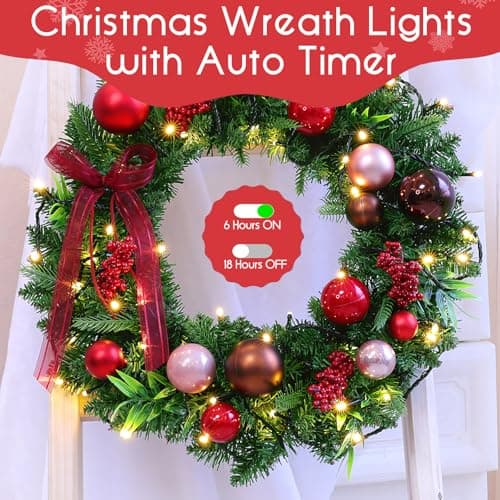 ANGSKALSA Battery Operated Christmas Lights - 50 LED Mini Lights with Auto Timer, 8 Modes, Warm White - Thumbnail 4