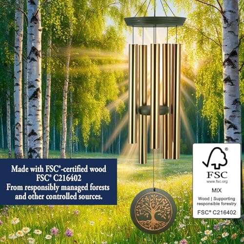 Memorial Wind Chimes for Outdoor & Gifts – Engraved Tree of Life, 36” Durable Metal Chimes with Soothing Melodies, Waterproof & Customizable Tones - Thumbnail 5