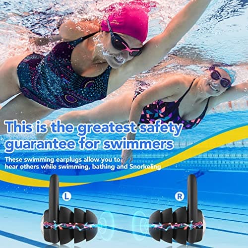 Swimming Ear Plugs Waterproof Earplugs - 3 Pairs Silicone Swim Ear Plugs for Adult Kids, Water Sports Earplugs for Showering, Bathing, Surfing - Keep Ear Water Out - Thumbnail 4