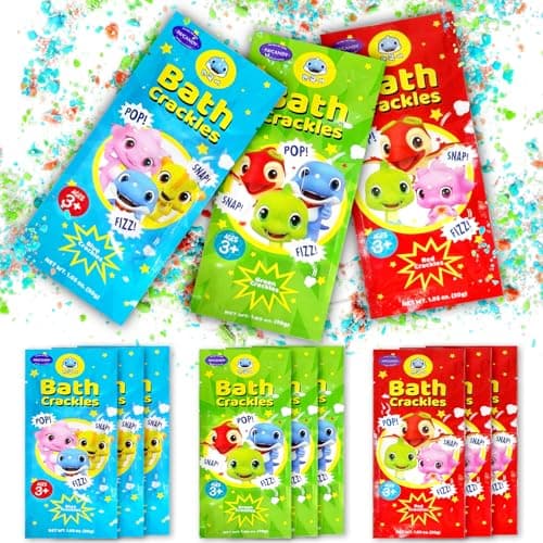 SWCANDY Bath Crackles for Kids, 12 Pack Sensory Bath Toys, Crackle Pop & Fizz Bath Crystals, Nontoxic Fragrance-Free Mess-Free Toddler Bathtub Toys