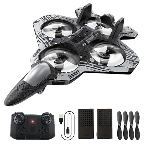 XOS Remote Control Foam Airplane Drone RC Stunt Plane RC Fighter Jet with LED Light, 360° Flip, 9 Functions for Kids Adults Boys Gifts