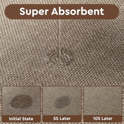 tchdio Kitchen Mats for Floor Set of 2 PCS, Rubber Backed Kitchen Rugs Non Slip Washable, Superior Absorbent Kitchen Mat Easy to Clean, Comfort Kitchen Floor Mat Front of Sink Tan 17"x29"+17"x47" - Thumbnail 4