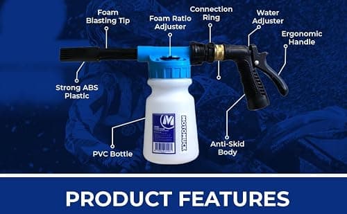 Motomuck 3 Piece Essentials Kit - Hose Conected Foam Gun/Foam Blaster - Motomuck 1 Gal PH Neutral Cleaner with Nano Coating tech foam gun soap refill - 32oz PH Neutral Nano trigger spray cleaner - Thumbnail 2