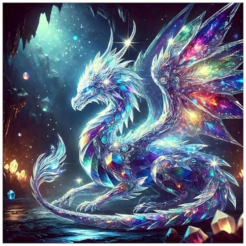 Lophomie Dragon Diamond Art Kits for Adults, 5D DIY Dragon Diamond Painting Kits for Adults Beginners, Full Drill Round Gem Arts Crafts for Home Wall Decor 14x14 Inch