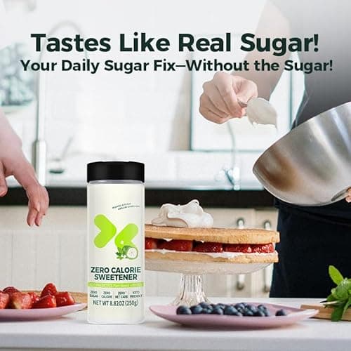 Lesweet Zero Calorie Sweetener, Erythritol Sweetener, Add Prebiotics, Sugar Substitute, Stevia Powder, Keto Friendly, Gluten Free, 8.82 Ounce - Thumbnail 6