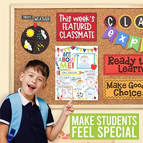 Hadley Designs All About Me Posters for Classroom Must Haves - 20 Star Student Poster, 100 Days of School Items, Star of The Week Poster Elementary Classroom Decor, End of School Year Teacher Supplies - Thumbnail 6