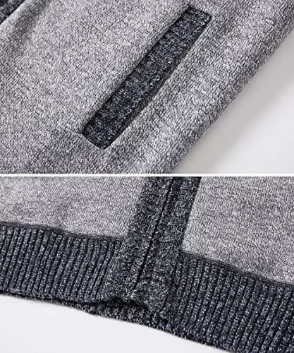 Msmsse Men's Cardigan Sweaters Full Zip Knitted Sweater for Mens Light Grey US XL - Thumbnail 6