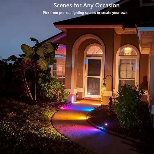 AurNyvaMay Smart Landscape Spotlights, Low Voltage IP67 Waterproof Outdoor Spot Lights Compatible with APP/Remote Control Color Changing Lights for Yard Garden Pathway Lawn Tree Festival 6 Pack - Thumbnail 5