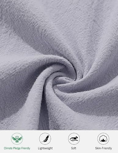 AUSELILY MEN Men's Cotton Linen Shorts 9 inch Drawstring Casual Elastic Waist Mens Summer Beach Vacation Shorts Big and Tall with Pockets Gray 4XL - Thumbnail 6