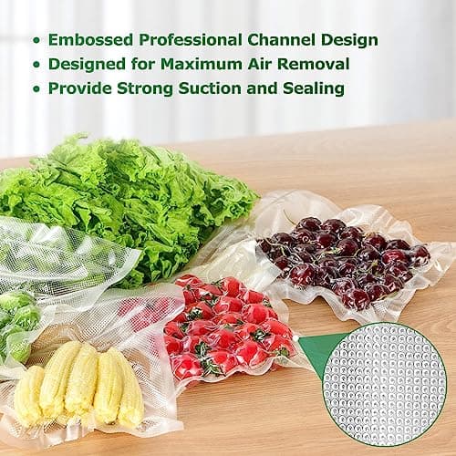 FRESKO Vacuum Sealer Bags Rolls 2 Packs 11" x 20', Commercial Grade Seal a Meal Bags for Storage Food and Sous Vide, BPA Free, Heavy Duty Customized Size Freezer Bags for Vacuum Sealer - Thumbnail 3