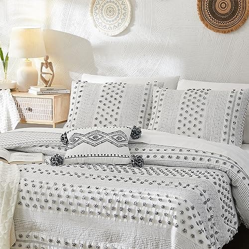 Geniospin Twin Comforter Set for Girls- 5 Pieces Pom Tufted Bed in A Bag Twin Bedding Sets with Sheets, Pillowcases & Shams, All Season Kids Comforter Set - Thumbnail 3