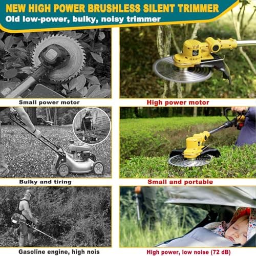 YEXLXLN Weed Wacker Cordless for Dewalt 20V MAX Battery, 4-in-1 Electric Weed Wacker, Weed Eater with 5 Types of Blades, for Lawn, Yard and Bush Trimming (No Battery) - Thumbnail 6