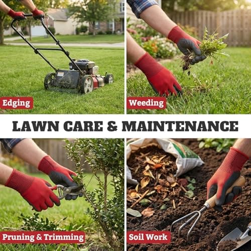 Aegend Gardening Gloves-Enhanced Non-Slip Grip Pattern,Thickened Recyclable TPE Coating-Breathable,Thorn-Resistant Work Glove - Thumbnail 6