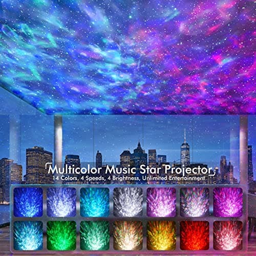 Rossetta Star Projector, Galaxy Projector for Bedroom Nebula Night Light Projector with White Noise, Bluetooth Speaker, Timer and Remote, Room Decor, Gifts for Kids, Adults, Birthday, Valentines Day - Thumbnail 2