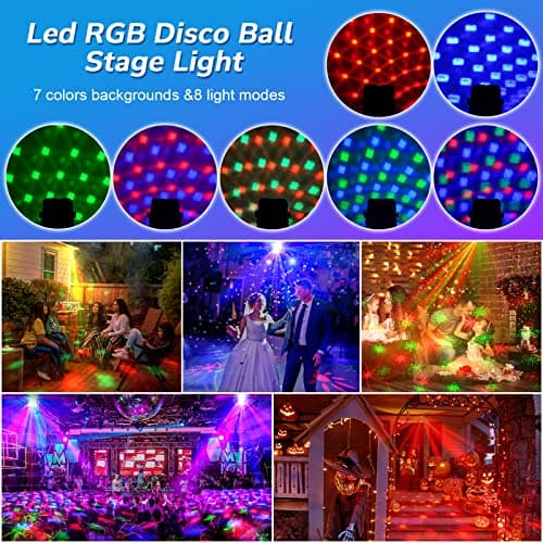 Party Lights, Disco Ball DJ Lights, RGB Strobe with Remote Control and Sound Activated Stage Light for Dance Wedding Club Halloween Christmas Decorations Karaoke Pub KTV Bar Birthday Gift Rave Show - Thumbnail 3
