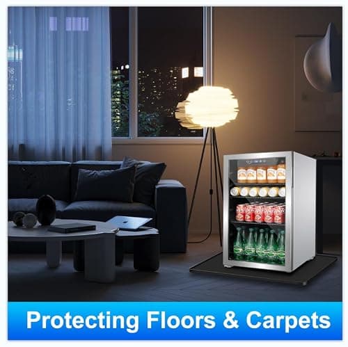 Mini Fridge Silicone Mat, 23.6"x23.6"x0.6" - Durable Refrigerator Mats with High Raised Edges, Leak-Proof Fridge Mats for Mini Fridges, Washing Machines, Pet Bowls - Protects Floors from Water Spills - Thumbnail 6