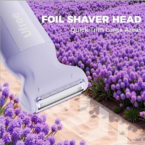 Ufree 3-in-1 Women's Electric Razor with Ceramic Blades, IPX7 Waterproof Bikini Trimmer for Women, Pubic Hair Trimmer, Cordless Rechargeable Shaver for Legs, Armpit, Valentine's Gifts for Women - Thumbnail 5