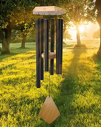 Wind Chimes 30 Inches Deep Tone Memorial Wind Chimes with Hook for Mother's Day/Housewarming/Christmas, Patio, Garden, Yard, Home Decor, Black - Image 1