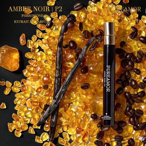 PUREAMOR Pheromone Perfume for Women, Amber Noir Eau de Parfum – Bold Gourmand Scent with Roasted Coffee, Amber & Vanilla, Long Lasting Fragrance, 0.4 oz / 12 ml Travel Size - Thumbnail 4