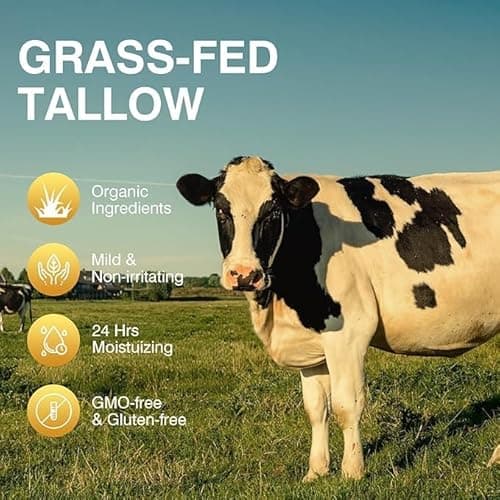 MROUVIK Beef Tallow for Skin, Tallow and Honey Cream,Tallow Face Moisturizer, Natural Grass-Fed Beef Tallow Balm with Raw Honey Moisturizing Cream for Body Lotion Skin Care for Skin (2.47 Oz) - Thumbnail 3