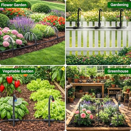 MIXC 2026-Upgrade 360° Adjustable Drip Irrigation System Kit, 133FT Bendable Watering Misting System with 3 Spray Nozzle Types, 1/2" (33FT) & 1/4" (100FT) Tubing for Garden Raised Bed Lawn Greenhouse - Thumbnail 6