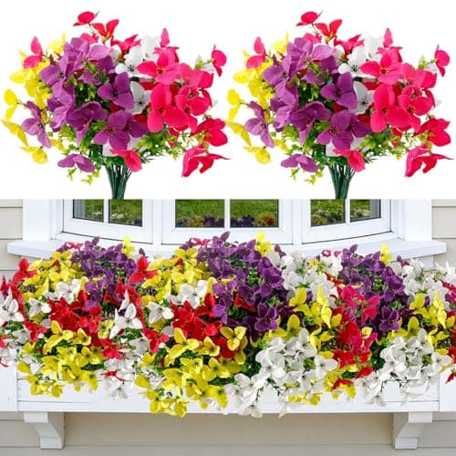 Apeair 12 Bundles Artificial Flowers for Outdoors，Plastic Flowers Uv Resistant Fake Plants Bulk for Spring Summer Hanging Planter Porch Window Garden Home Decor - Image 1