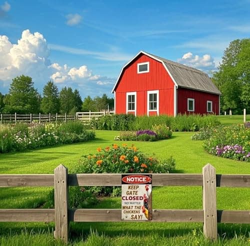 Carastora Keep Gate Closed Sign - Rustic Farm Metal Sign for Chicken Coop, Yard, Garden Fence or Outdoor Barn Decor, 12x8 Inch - Thumbnail 3