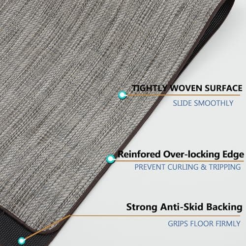 RccugmatS Chair Mat for Hardwood & Tile Floor, 36" x 48" Heavy Duty Office Chair Mat for Rolling Chairs, Anti Slip, Non-Curve, Floor Protector for Home Office, Heathered Gray - Thumbnail 3