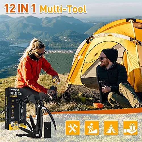Gifts for Men, 12 in 1 Hammer Multitool, Anniversary Birthday Gift for Men Dad Husband Him Grandpa, Unique Gifts for Dad Who Have Everything, Camping Essentials Cool Gadgets Tools - Thumbnail 6