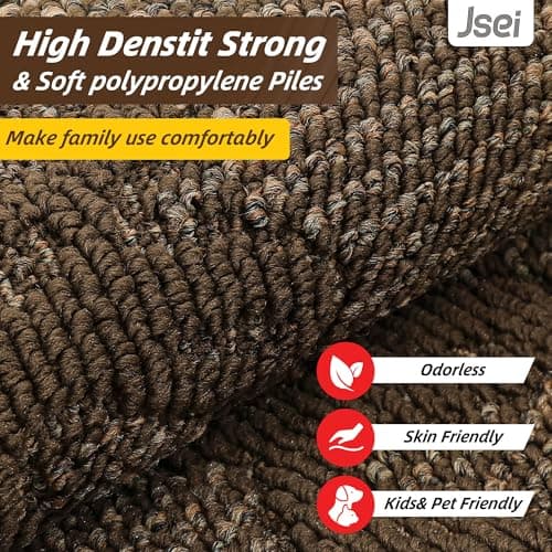 JSEI Door Mat 24"x 36",Absorbent Dirt Welcome Mat,Non-Slip Entryway Rugs Washable Indoor Entrance Mats,Low Profile Floor Mat for Entryway and Front Back Door,Brown - Thumbnail 4