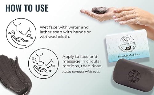 Natural Elephant Dead Sea Mud Soap Bar | Mineral-Rich Face & Body Cleanser with Natural Dead Sea Minerals | 4.4 oz (125 g) Pack of 3 - Thumbnail 5