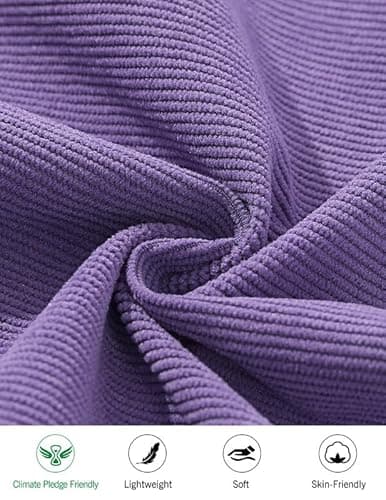 AUSELILY MEN Men's Corduroy Shorts 9 inch Cotton Drawstring Casual Elastic Waist Summer Beach Shorts Big and Tall with Pockets Purple L - Thumbnail 6