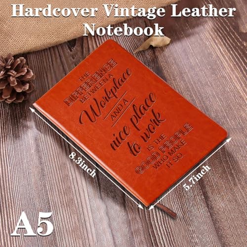 QDWXDEL Difference Maker Gift,A5 Hardcover Leather Journal for Women, Employee Appreciation Gifts Journal Notebook for Work,Social Worker Gifts (DIFFERENCE) - Thumbnail 2