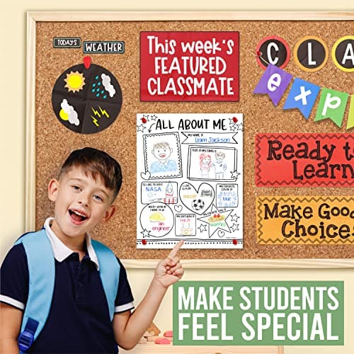 Hadley Designs All About Me Posters Elementary - 20 Star Student Poster, All About Me Posters Preschool & Kindergarten Must Haves, Star of The Week Poster Elementary Classroom Decor, Teacher Supplies - Thumbnail 6