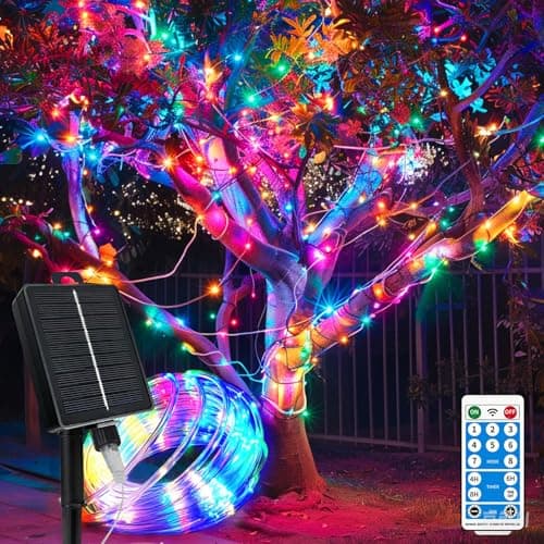 Solar Rope Lights Waterproof IP65 39FT 100LEDs 4 Pack Outdoor LED Outdoor Remote-Control Lights for Party Garden Yard Home Wedding Christmas Halloween Holiday Tree Decoration Lighting(Multi Color) - Image 1