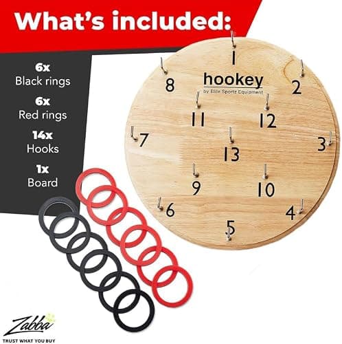 Elite Sportz Equipment Ring Toss Game | Sturdy Wooden Board Set for Kids Outdoor Games | Wall Mounted Hook and Ring Game for Yard Games & Camping Activities - Adults & Kids Picnic - Thumbnail 2