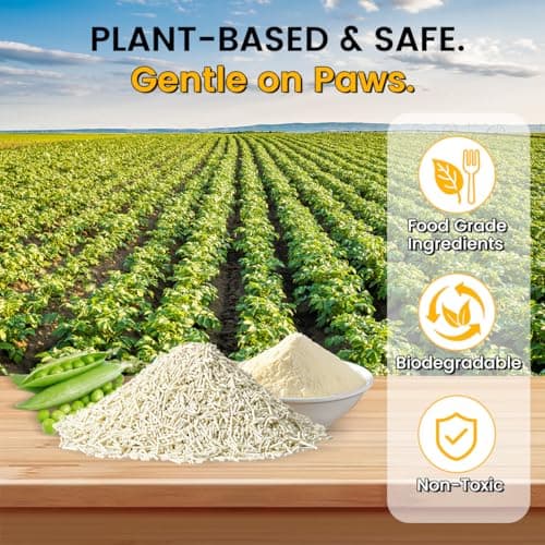 STAREARTH Tofu Cat Litter - Ultra Absorbent，Fast Clumping，Really Dust-Free，Flushable & Septic-Safe, Low Tracking Pea Fiber Litter for Multi-Cat Households，Light Milky Scent - Thumbnail 5
