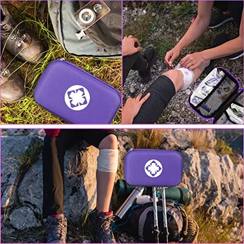 Small-Waterproof Car First-Aid Kit Emergency-Kit - Purple 273Piece Camping Equipment for Camping Hiking Home Travel YIDERBO - Thumbnail 3